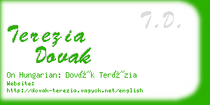 terezia dovak business card